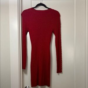 I.N. San Francisco Vibrant Red Long Sleeve Dress